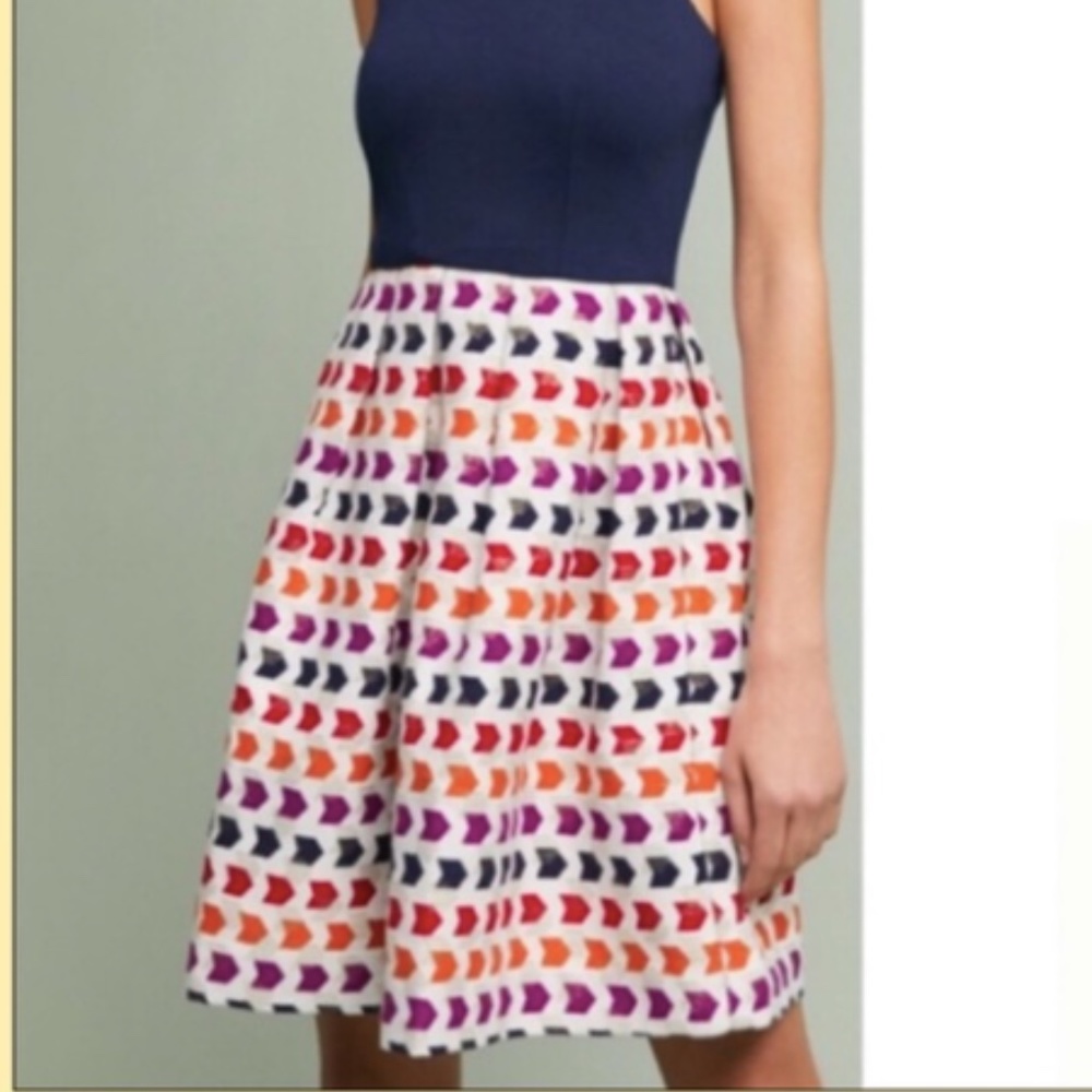 Anthropologie Hutch Blue Arrowhead Dress size 2